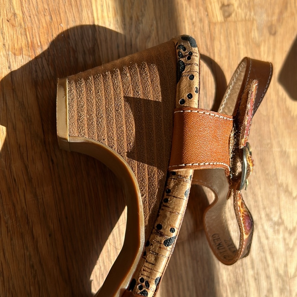 Spring Step Zalma Camel Color With Multi Color Fl… - image 5